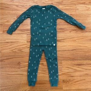 NWOT Carters little planet organic green winter tree Christmas kid pajama set 2T